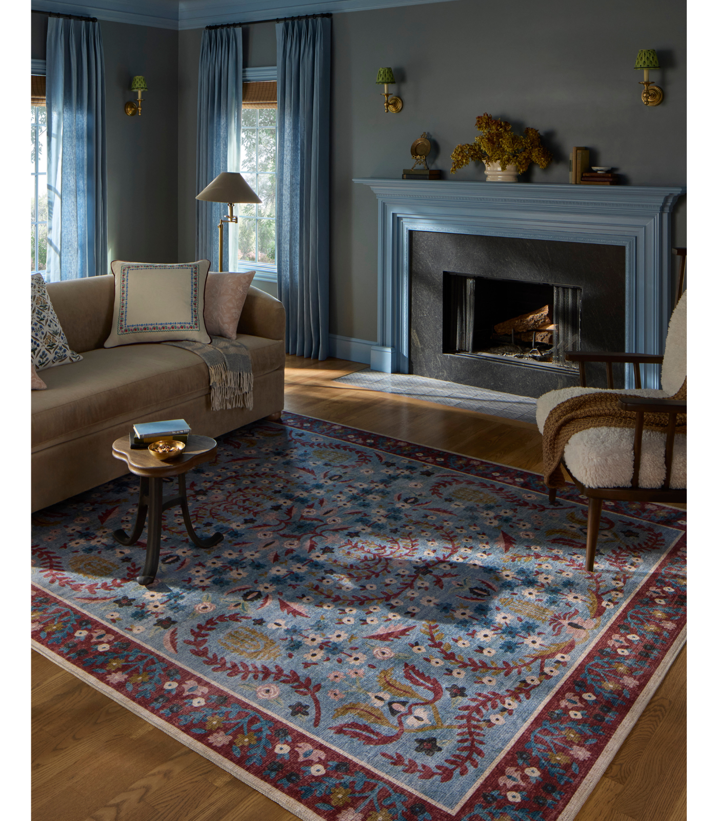 Alfombra Canopy 03 Red | Blue Rifle Paper Co x Loloi (77x229)