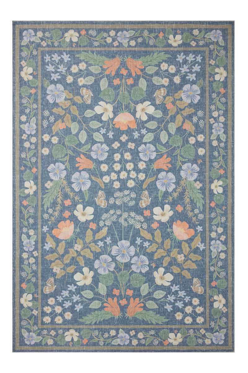 Alfombra Cotswolds 03 Willow Indigo Rifle Paper Co. × Loloi (77x229)