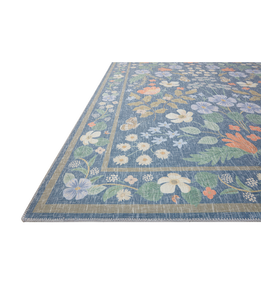 Alfombra Cotswolds 03 Willow Indigo Rifle Paper Co. × Loloi (77x229)