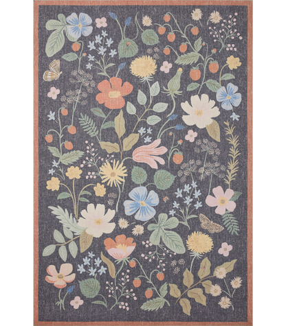 Alfombra Cotswolds 01 Strawberry Fields Black Rifle Paper Co. × Loloi (153x229)