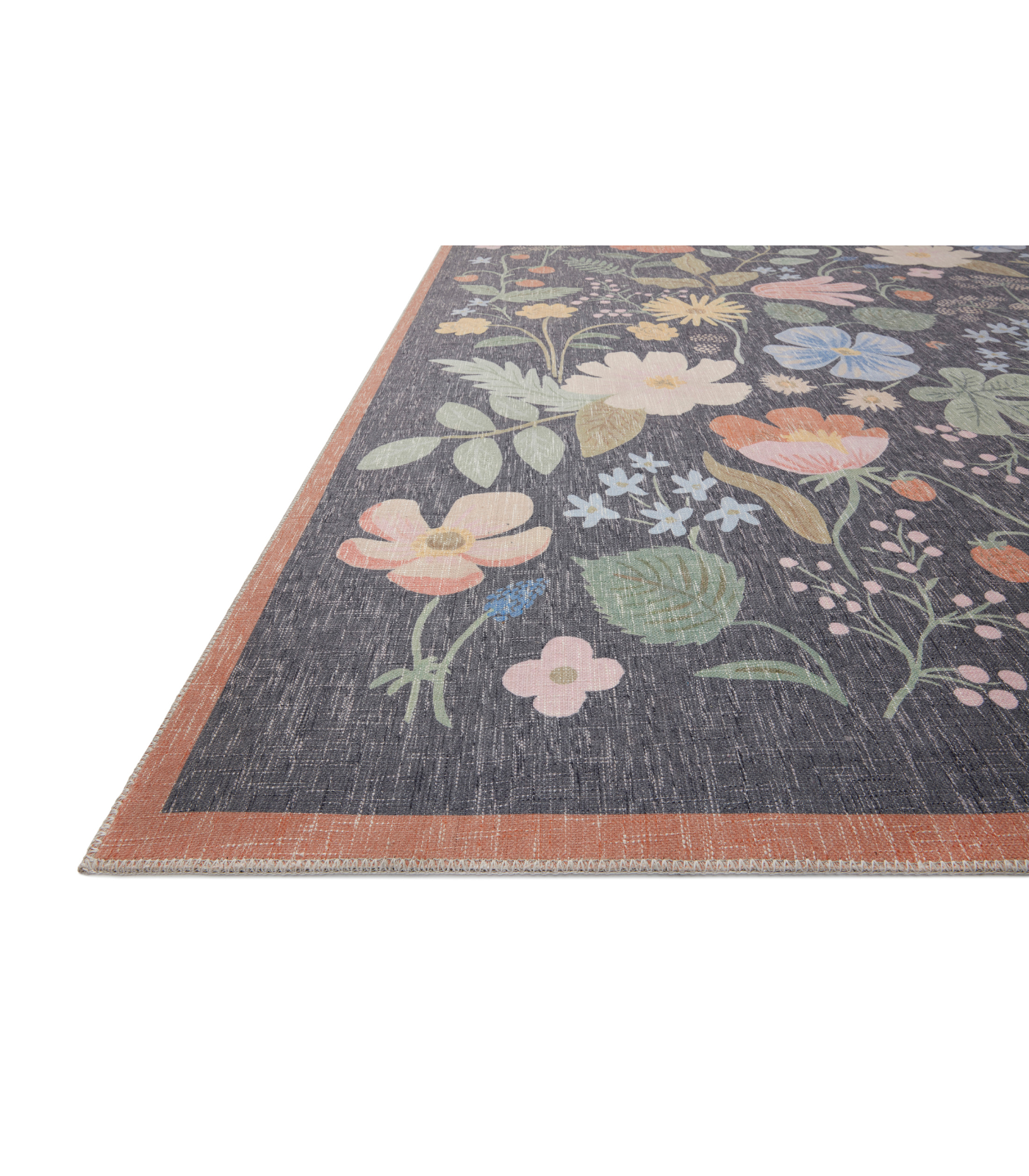 Alfombra Cotswolds 01 Strawberry Fields Black Rifle Paper Co. × Loloi (153x229)