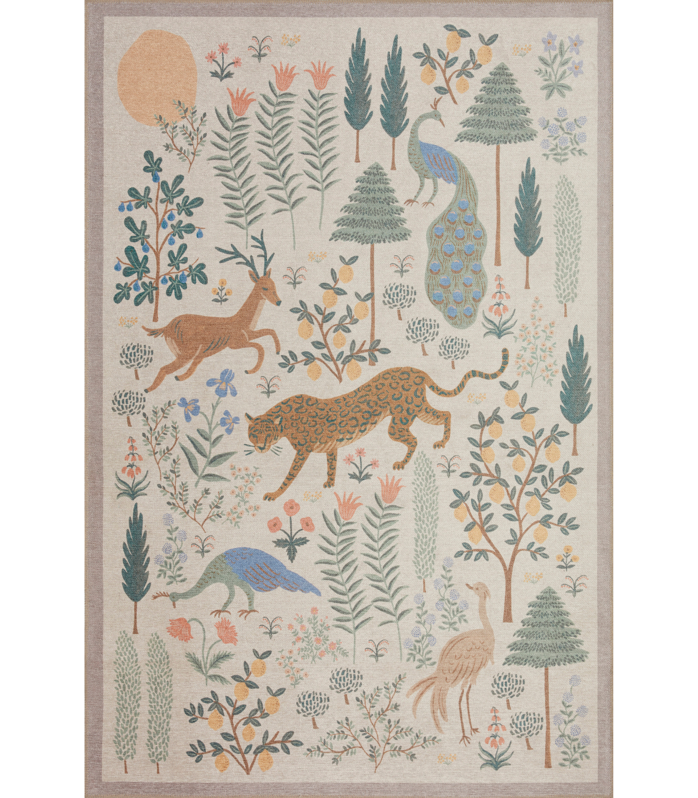 Alfombra Menagerie 01 Les Fauves Cream Rifle Paper Co. × Loloi (115X176)