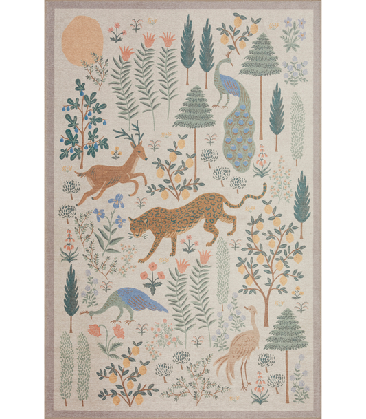 Alfombra Menagerie 01 Les Fauves Cream Rifle Paper Co. × Loloi (115X176)