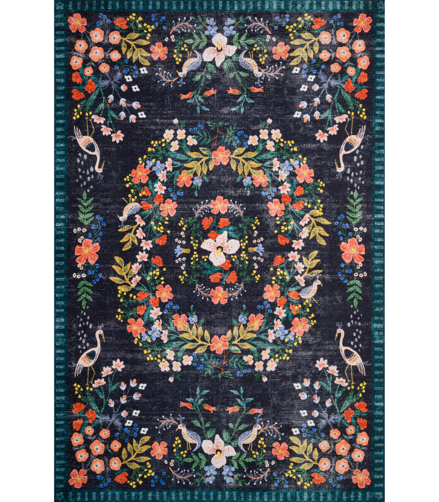 Alfombra Palais 03 Black Multi Rifle Paper Co × Loloi (153x229)