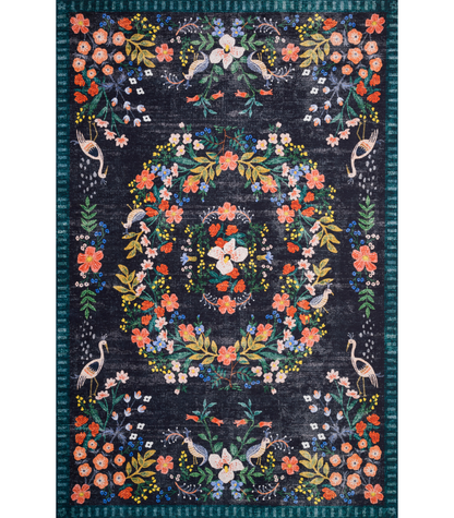 Alfombra Palais 03 Black Multi Rifle Paper Co × Loloi (153x229)