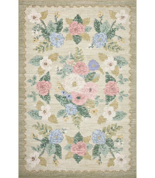 Alfombra Rosa 02 Antique Rose Cream Rifle Paper Co. × Loloi (256X354)