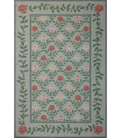 Alfombra Wildwood 02 Green Rifle Paper Co x Loloi (153X229)