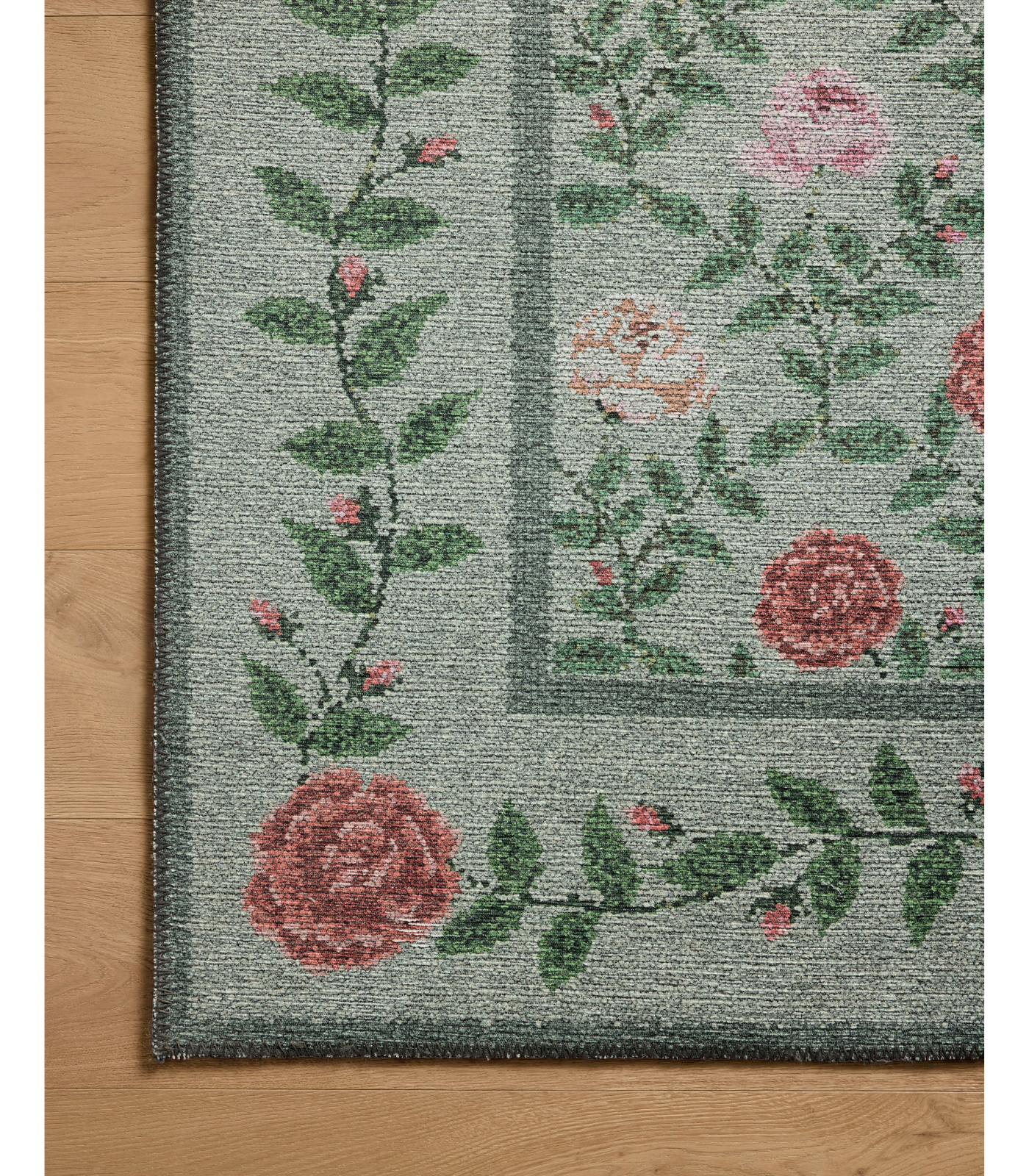 Alfombra Wildwood 02 Green Rifle Paper Co x Loloi (153X229)