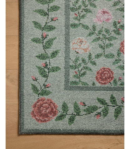 Alfombra Wildwood 02 Green Rifle Paper Co x Loloi (153X229)