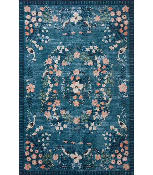 Alfombra Palais 03 Teal Rifle Paper Co × Loloi (115x176)