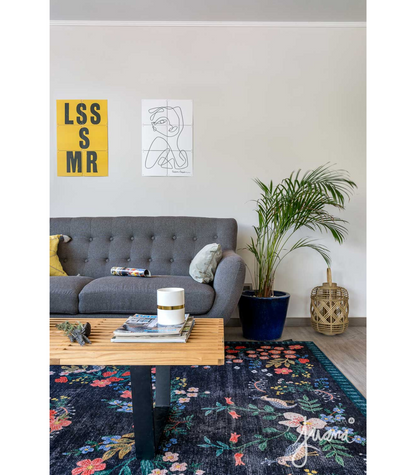 Alfombra Palais 03 Black Multi Rifle Paper Co × Loloi (153x229)