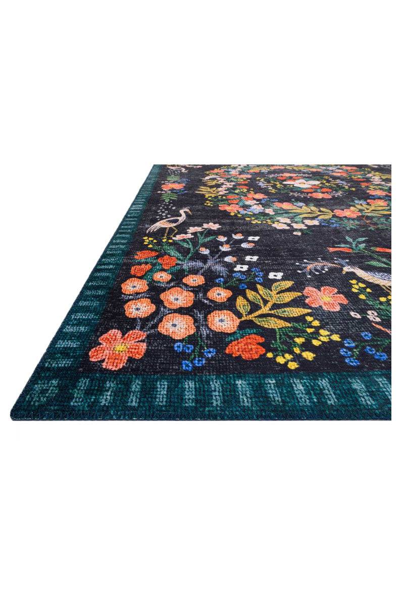 Palais Black Multi Rifle Paper Co × Loloi (153x229) - Perle&Perle