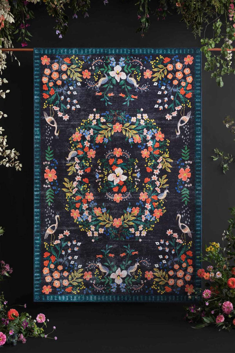 Palais Black Multi Rifle Paper Co × Loloi (153x229) - Perle&Perle