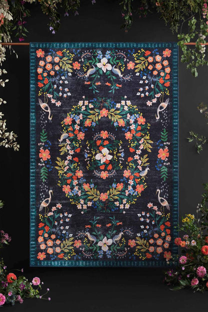 Palais Black Multi Rifle Paper Co × Loloi (153x229) - Perle&Perle