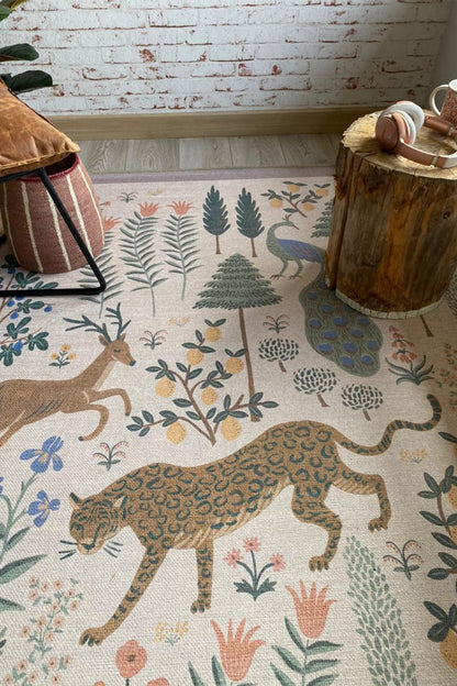 Alfombra Menagerie 01 Les Fauves Cream Rifle Paper Co. × Loloi (115X176)